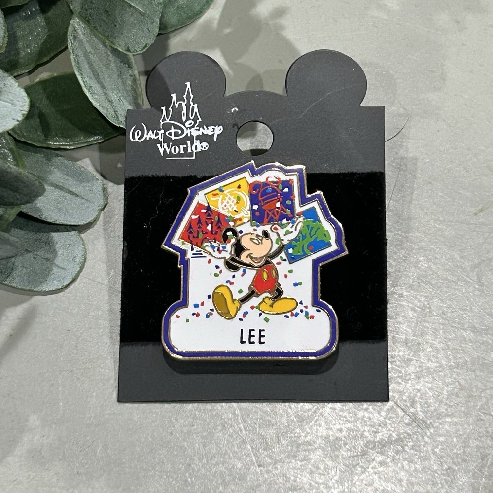Disney‎ Personalized Enamel Souvenir Lapel Name Pin "LEE" Mickey Mouse
